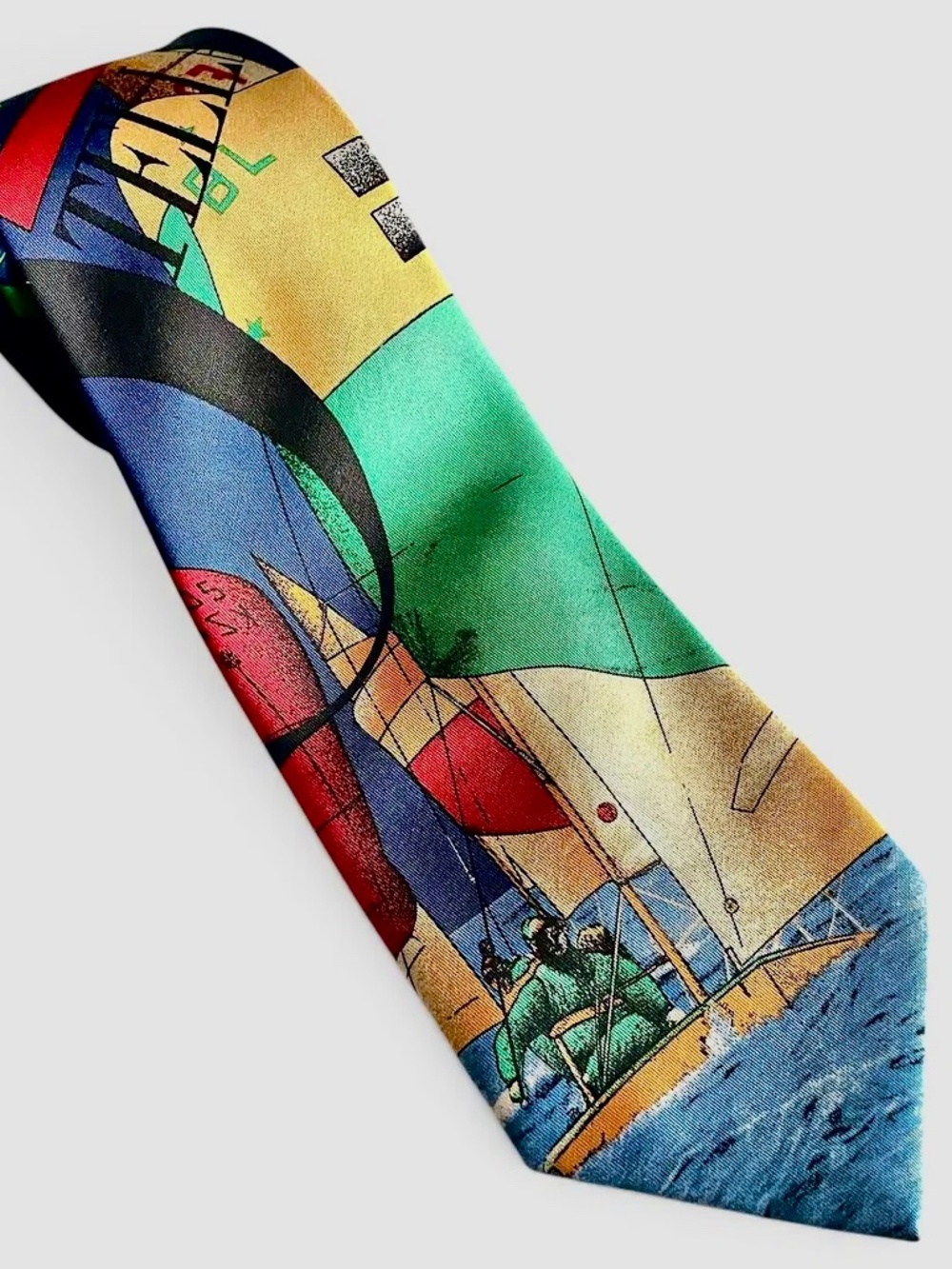 NW Vintage Polo Ralph Lauren rare Nautical sailing boat Silk Tie